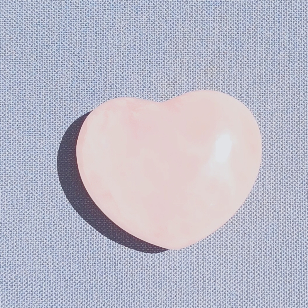 💗 Puffy Rose Quartz Polished Heart Natural Crystal Fairycore Cottagecore Love